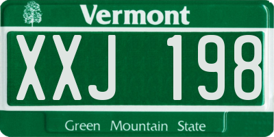 VT license plate XXJ198