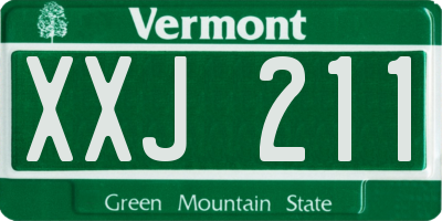 VT license plate XXJ211
