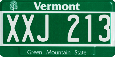 VT license plate XXJ213