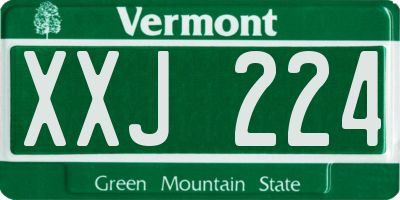VT license plate XXJ224