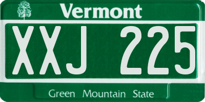 VT license plate XXJ225