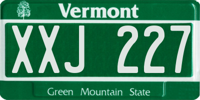 VT license plate XXJ227