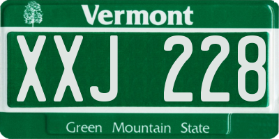 VT license plate XXJ228