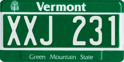 VT license plate XXJ231