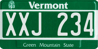 VT license plate XXJ234