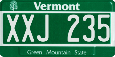 VT license plate XXJ235