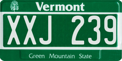 VT license plate XXJ239
