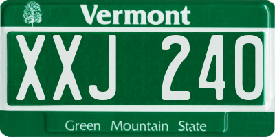 VT license plate XXJ240
