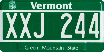 VT license plate XXJ244