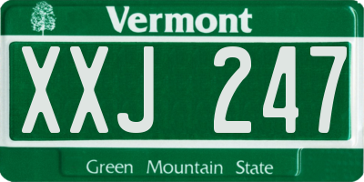VT license plate XXJ247