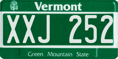 VT license plate XXJ252