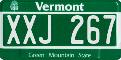 VT license plate XXJ267