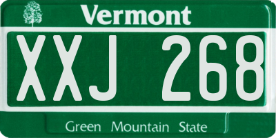 VT license plate XXJ268