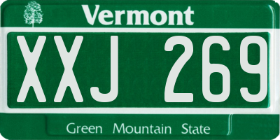 VT license plate XXJ269