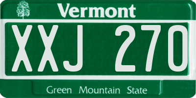 VT license plate XXJ270