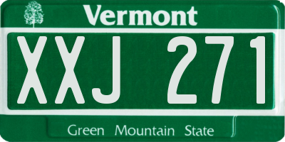 VT license plate XXJ271