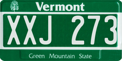 VT license plate XXJ273