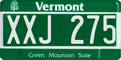 VT license plate XXJ275