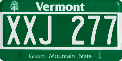 VT license plate XXJ277