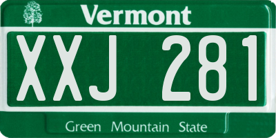VT license plate XXJ281
