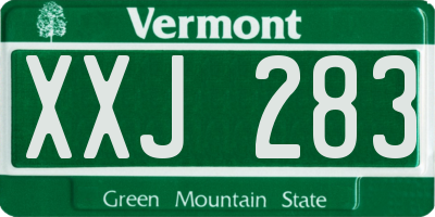 VT license plate XXJ283