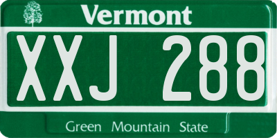 VT license plate XXJ288