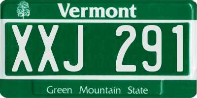 VT license plate XXJ291
