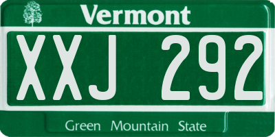 VT license plate XXJ292