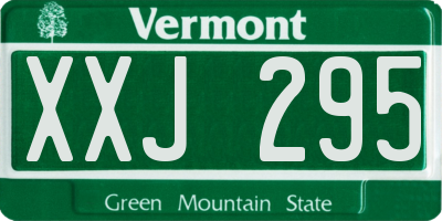 VT license plate XXJ295
