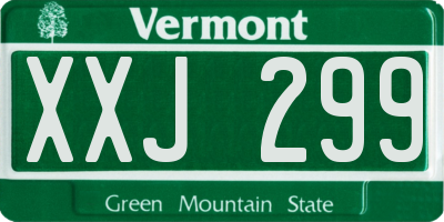 VT license plate XXJ299