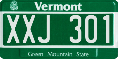 VT license plate XXJ301