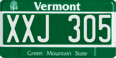 VT license plate XXJ305