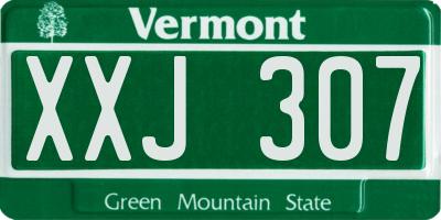 VT license plate XXJ307