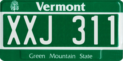 VT license plate XXJ311