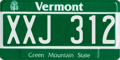 VT license plate XXJ312