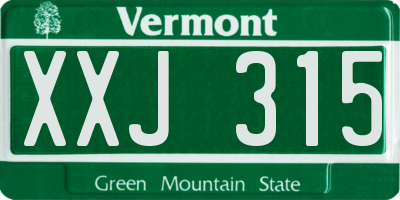 VT license plate XXJ315