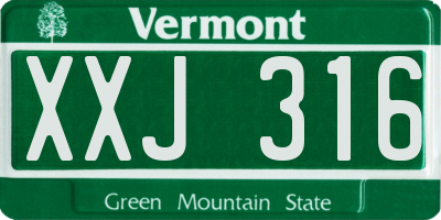 VT license plate XXJ316