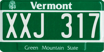 VT license plate XXJ317