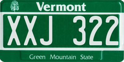VT license plate XXJ322