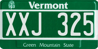 VT license plate XXJ325