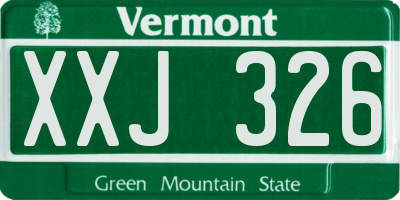 VT license plate XXJ326