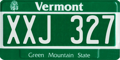 VT license plate XXJ327