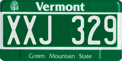 VT license plate XXJ329