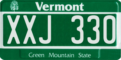 VT license plate XXJ330