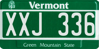 VT license plate XXJ336