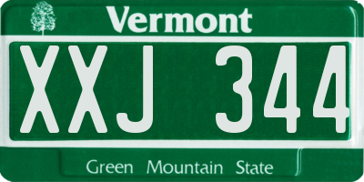 VT license plate XXJ344