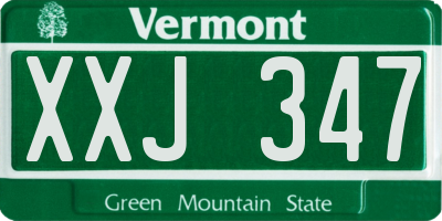 VT license plate XXJ347