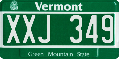 VT license plate XXJ349