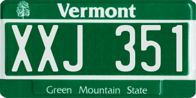 VT license plate XXJ351