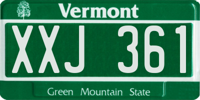VT license plate XXJ361